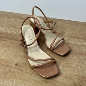 Nine West Light Brown Strap Heels